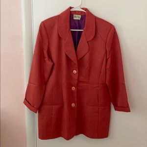 Three button lined peach blazer